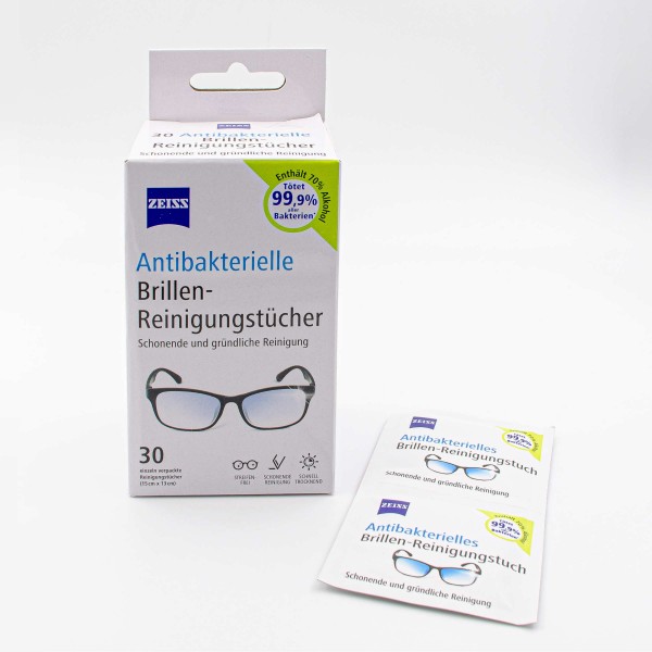 Antibakterielle Brillenreinigungstücher von ZEISS
